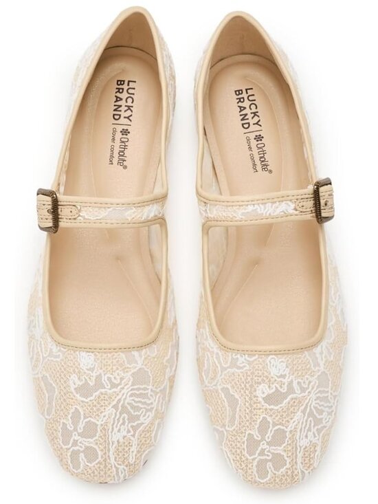 Lucky Brand Shoes - LUCKY BRAND Tannyr Burnout Lace Mary Jane Ballet Flats
